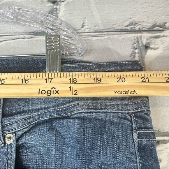 Torrid Women’s Premium Flare Jeans Medium Wash Distressed Stretch Mid Rise 22S - Picture 7 of 11